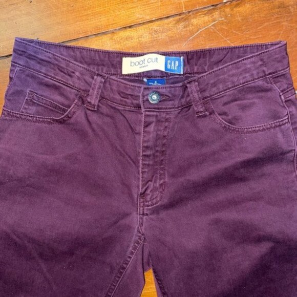 Gap Boot Cut Straight Leg Burgundy Pants - Picture 2 of 11